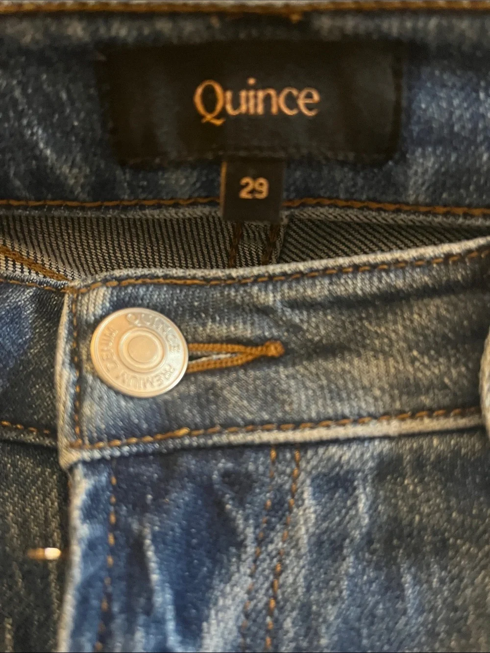 Quince comfort stretch Mid-Rise Slim Boy Friend Jeans medium wash size 29 - Picture 5 of 5